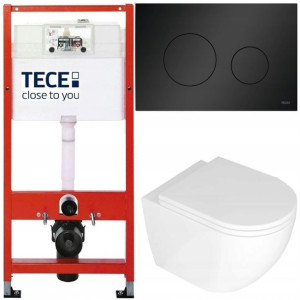 Tece Base Stelaż Zestaw Podtynkowy Wc Czarny 5w1