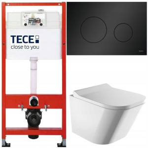 Tece Base Stelaż Zestaw Podtynkowy Wc Czarny 5w1