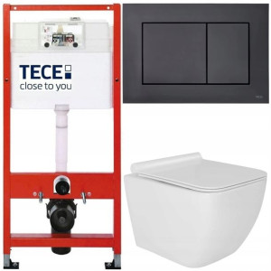 Tece Base Stelaż Zestaw Podtynkowy Wc Czarny 5w1
