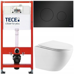 Tece Base Stelaż Zestaw Podtynkowy Wc Czarny 5w1