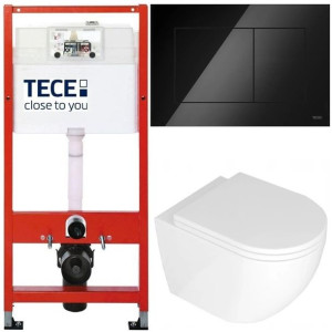 Tece Base Stelaż Zestaw Podtynkowy Wc Czarny 5w1