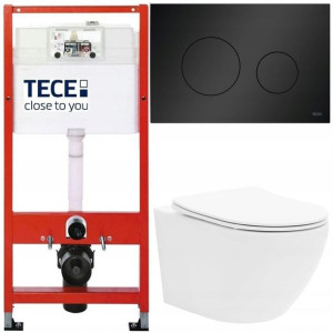 Tece Base Stelaż Zestaw Podtynkowy Wc Czarny 5w1