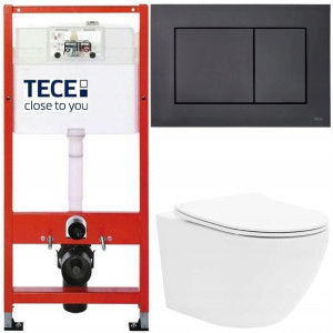 Tece Base Stelaż Zestaw Podtynkowy Wc Czarny 5w1