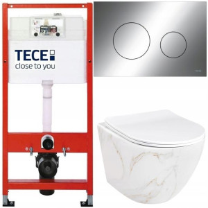 Tece Base Stelaż Zestaw Podtynkowy Wc Miska Marmur