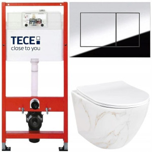 Tece Base Stelaż Zestaw Podtynkowy Wc Miska Marmur