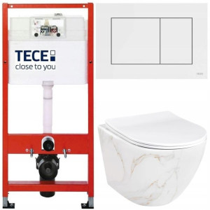 Tece Base Stelaż Zestaw Podtynkowy Wc Miska Marmur