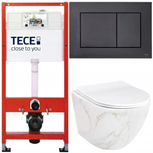 Tece Base Stelaż Zestaw Podtynkowy Wc Miska Marmur