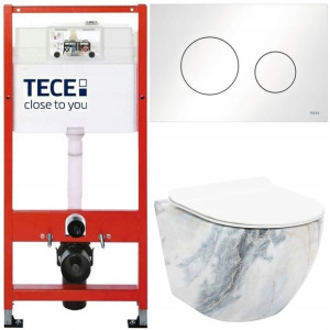 Tece Base Stelaż Zestaw Podtynkowy Wc Miska Marmur