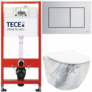 Tece Base Stelaż Zestaw Podtynkowy Wc Miska Marmur