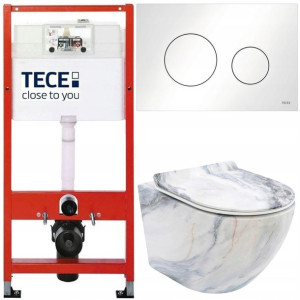 Tece Base Stelaż Zestaw Podtynkowy Wc Miska Marmur