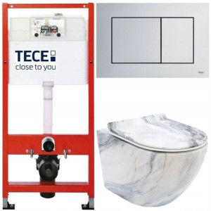 Tece Base Stelaż Zestaw Podtynkowy Wc Miska Marmur