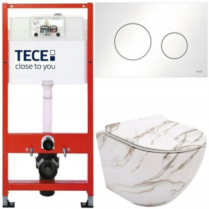 Tece Base Stelaż Zestaw Podtynkowy Wc Miska Marmur