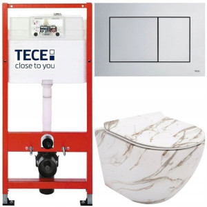 Tece Base Stelaż Zestaw Podtynkowy Wc Miska Marmur