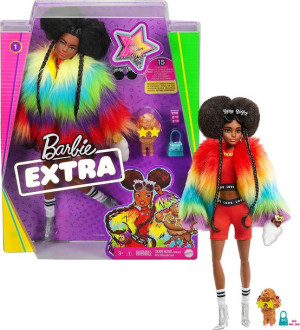 Barbie - Lalka Tęczowy Płaszcz - Barbie Extra Moda - Grn27 Gvr04
