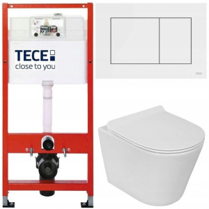 Tece Geberit Zestaw Podtynkowy Wc Przycisk Biały