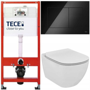 Tece Ideal Tesi Stelaż Zestaw Podtynkowy Wc Czarny