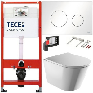 Tece Stelaż Zestaw Podtynkowy Wc Biały + Fresh