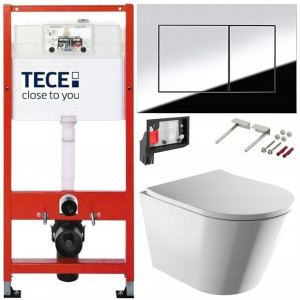 Tece Stelaż Zestaw Podtynkowy Wc Chrom + Fresh