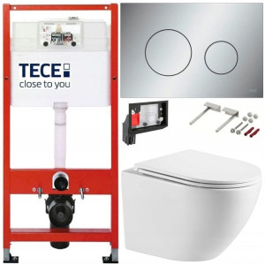 Tece Stelaż Zestaw Podtynkowy Wc Chrom Mat + Fresh