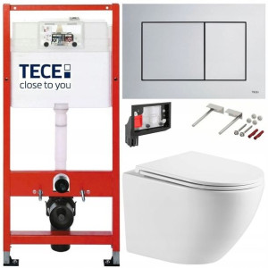 Tece Stelaż Zestaw Podtynkowy Wc Chrom Mat + Fresh