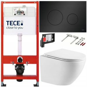 Tece Stelaż Zestaw Podtynkowy Wc Czarny + Fresh