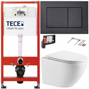 Tece Stelaż Zestaw Podtynkowy Wc Czarny + Fresh