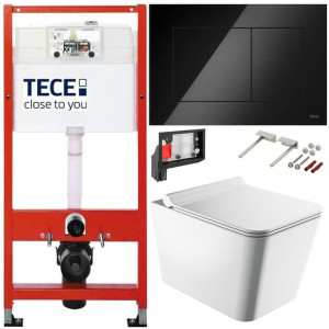 Tece Stelaż Zestaw Podtynkowy Wc Czarny + Fresh