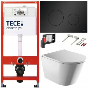 Tece Stelaż Zestaw Podtynkowy Wc Czarny + Fresh