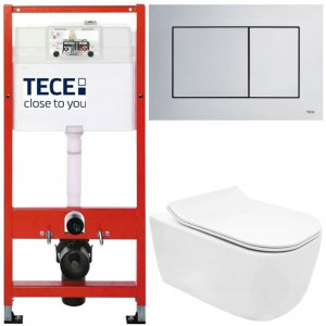 Tece Stelaż Zestaw Podtynkowy Wc Przycisk Chrom