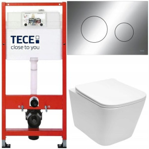 Tece Stelaż Zestaw Podtynkowy Wc Przycisk Chrom