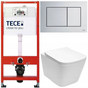 Tece Stelaż Zestaw Podtynkowy Wc Przycisk Chrom