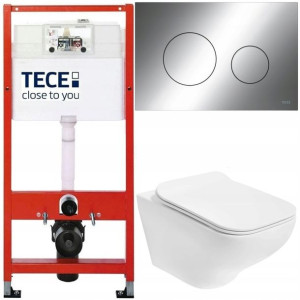 Tece Stelaż Zestaw Podtynkowy Wc Przycisk Chrom