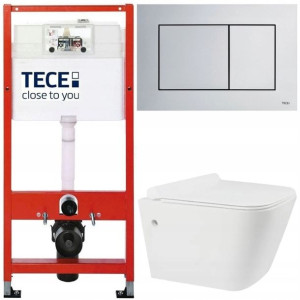 Tece Stelaż Zestaw Podtynkowy Wc Przycisk Chrom