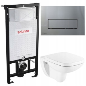 Zestaw Podtynkowy Stelaż Wc Przycisk Matowy 5w1