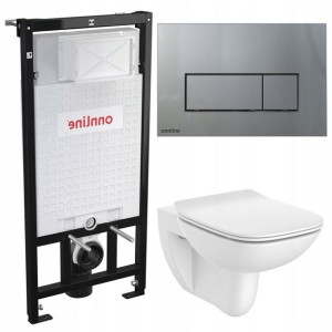 Zestaw Podtynkowy Stelaż Wc Przycisk Matowy 5w1