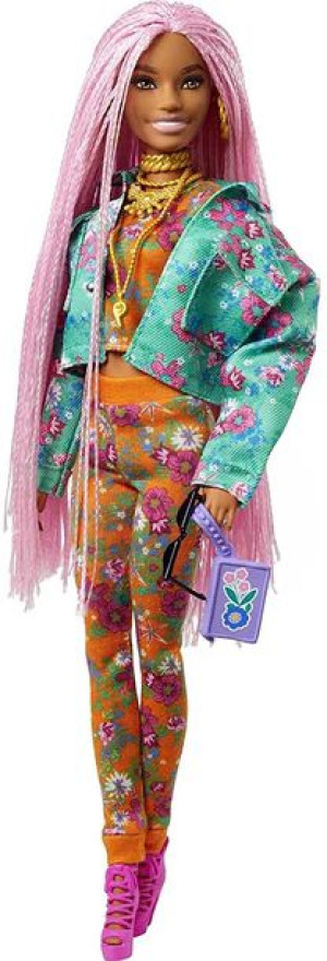 Barbie - Lalka Różowe Włosy - Barbie Extra Moda - Grn27 Gxf09