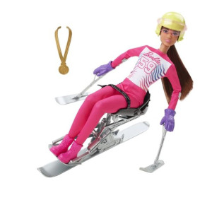 Barbie - Lalka Paranarciarka Alpejska - Sporty Zimowe -mattel - Hcn30 Hcn33