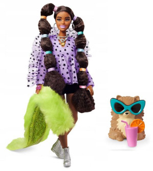 Barbie - Lalka Zielone Futro - Barbie Extra Moda - Grn27 Gxf10