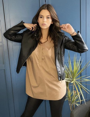 Elegancka beżowa koszula LEXI