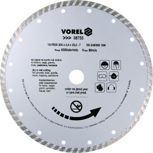 Tarcza diamentowa 230 mm turbo VOREL