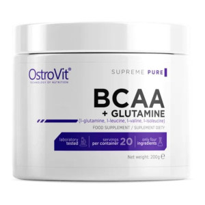 Aminokwasy BCAA + Glutamina Ostrovit BCAA + Glutamina 200g Natural