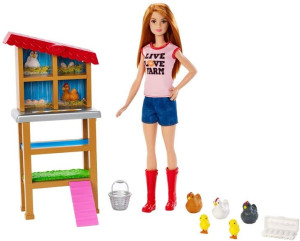 Barbie - Lalka Barbie Farmerka Z Kurczętami + Akcesoria - Dhb63 Fxp15