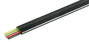 Kabel telefoniczny 4-żyłowy płaski 100m czarny