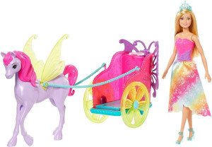 Barbie - Lalka + Rydwan Z Pegazem - Dreamtopia - Gjk53