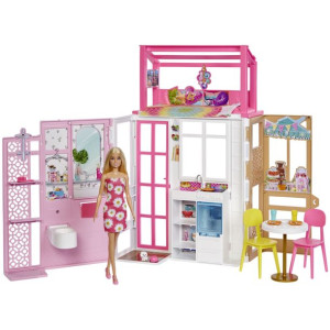 Barbie - Kompaktowy Domek + Lalka - Mattel - Hcd48