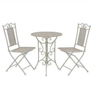 3-cz. zestaw mebli bistro, stal, szary