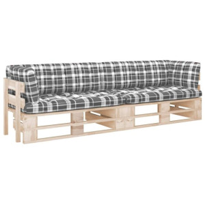 Sofa 2-osobowa z palet, z poduszkami, impregnowane drewno