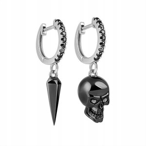 GNOCE - Kolczyki Black Skull and Awl