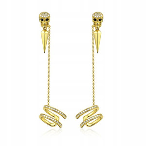 GNOCE - Kolczyki nausznice Skull Ear Cuffs Gold