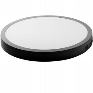 Panel LED natynkowy okrągły czarny 2160lm 24W CCD ZIMNA